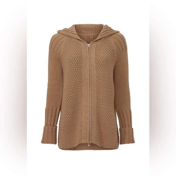 VICTOR ALFARO COLLECTIVE - OVERSIZED BROWN ZIP UP SWEATER - Picture 5 of 5